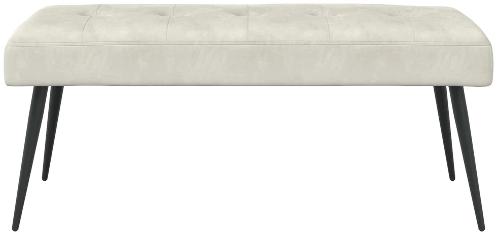 Suoliukas su mygtukų įsiuvais Kreminė 110 x 40 x 46 cm Aksomas