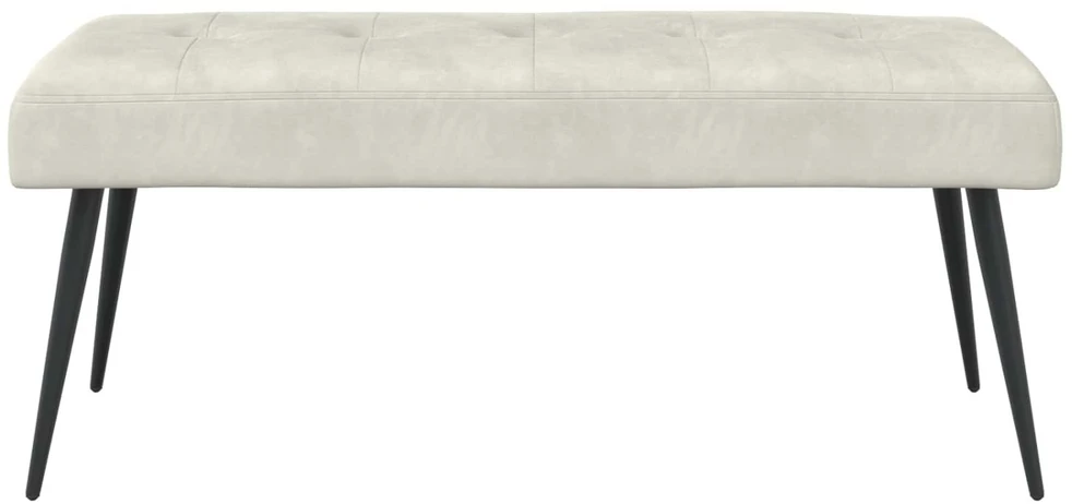 Suoliukas su mygtukų įsiuvais Kreminė 110 x 40 x 46 cm Aksomas
