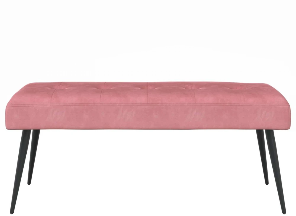 Suoliukas su mygtukų įsiuvais Rožinė 110 x 40 x 46 cm Aksomas