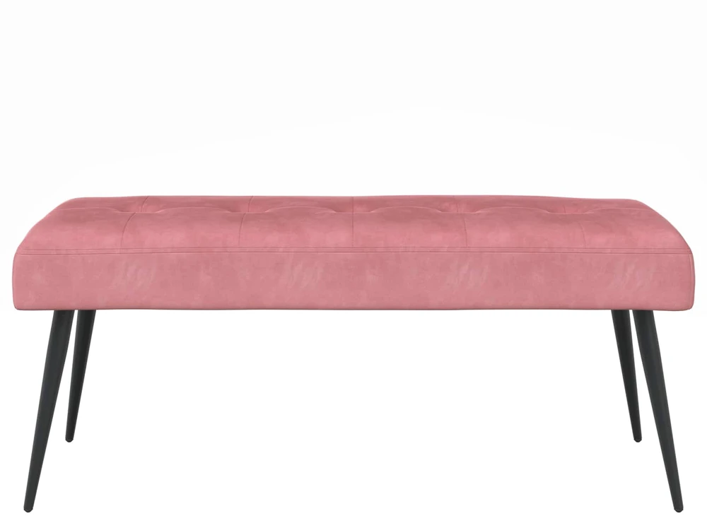 Suoliukas su mygtukų įsiuvais Rožinė 110 x 40 x 46 cm Aksomas