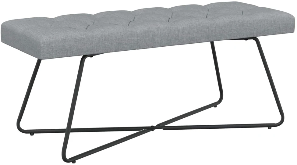 Suoliukas su mygtukų įsiuvais Šviesiai pilka 110 x 40 x 46 cm