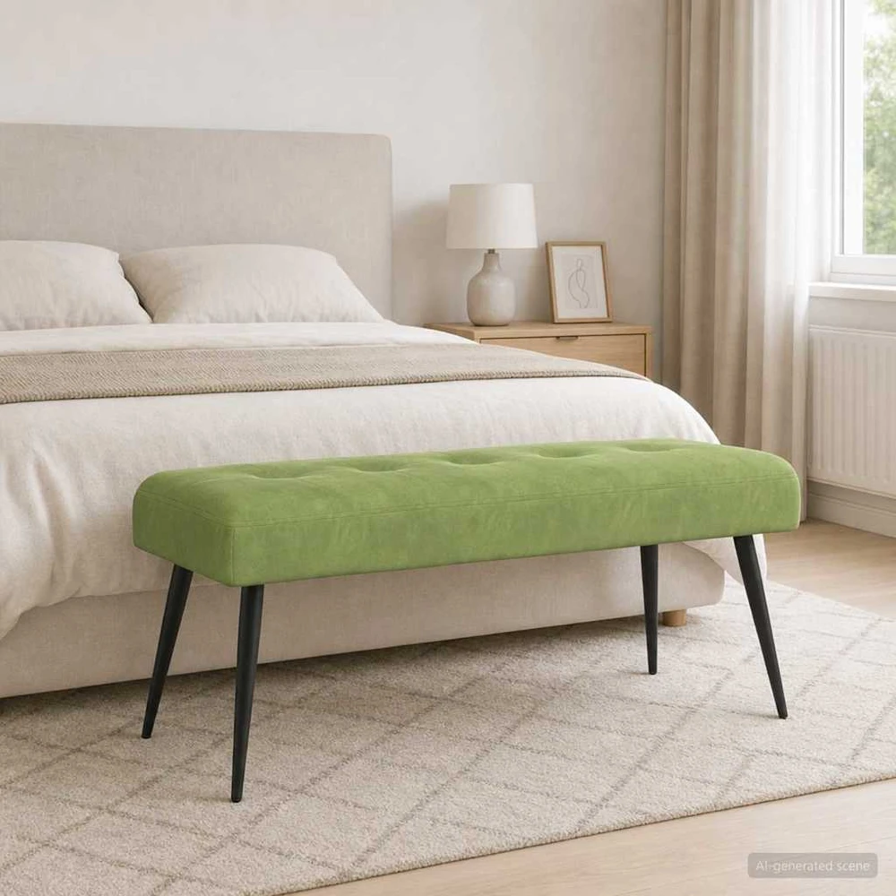 Suoliukas su mygtukų įsiuvais Šviesiai žalia 110 x 40 x 46 cm
