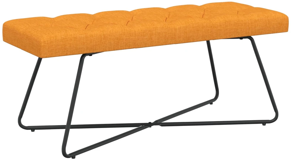Suoliukas su mygtukų įsiuvais Tamsiai geltona 110 x 40 x 46 cm