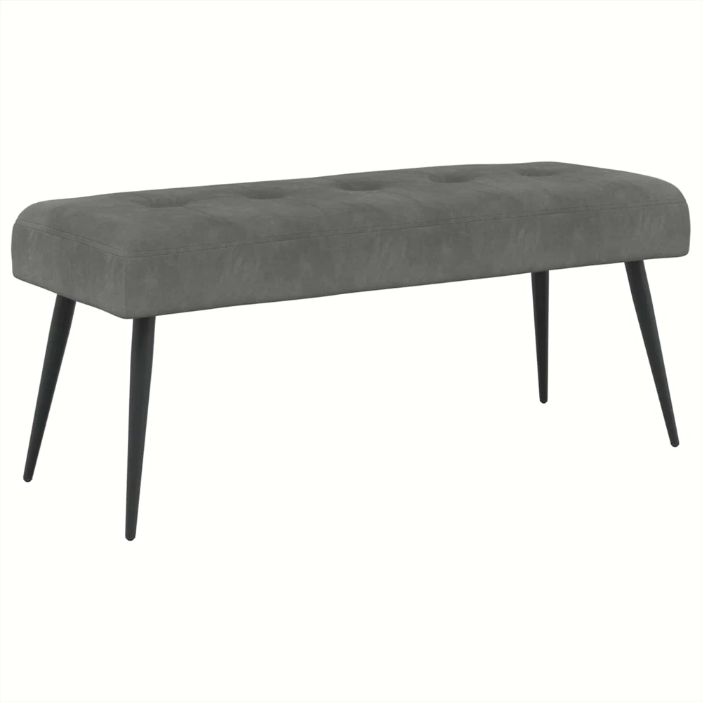 Suoliukas su mygtukų įsiuvais Tamsiai pilka 110 x 40 x 46 cm