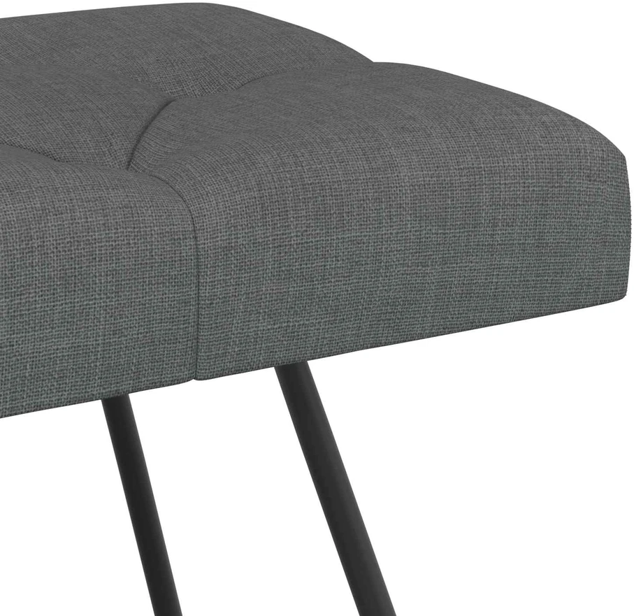 Suoliukas su mygtukų įsiuvais Tamsiai pilka 110 x 40 x 46 cm