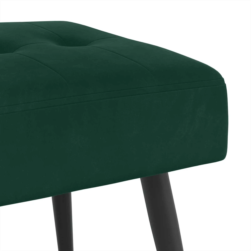 Suoliukas su mygtukų įsiuvais Tamsiai žalia 110 x 40 x 46 cm
