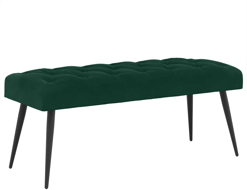 Suoliukas su mygtukų įsiuvais Tamsiai žalia 110 x 40 x 46 cm