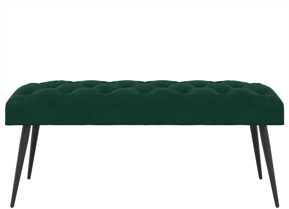 Suoliukas su mygtukų įsiuvais Tamsiai žalia 110 x 40 x 46 cm