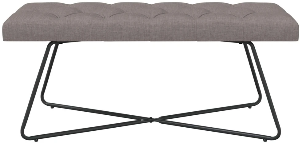Suoliukas su mygtukų įsiuvais Taupe 110 x 40 x 46 cm Audinys