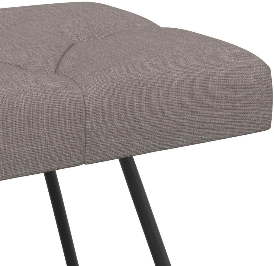 Suoliukas su mygtukų įsiuvais Taupe 110 x 40 x 46 cm Audinys