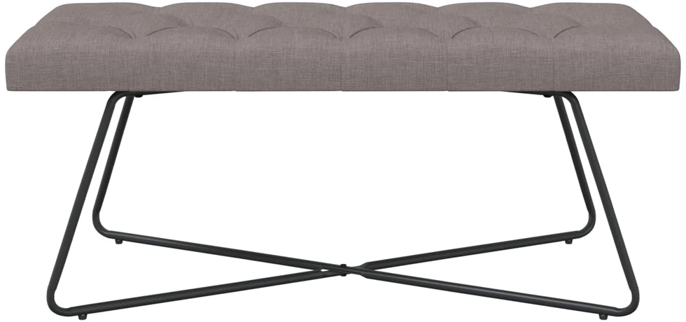 Suoliukas su mygtukų įsiuvais Taupe 110 x 40 x 46 cm Audinys
