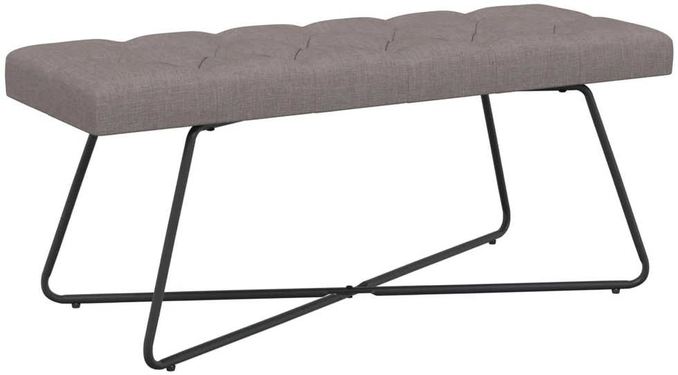 Suoliukas su mygtukų įsiuvais Taupe 110 x 40 x 46 cm Audinys
