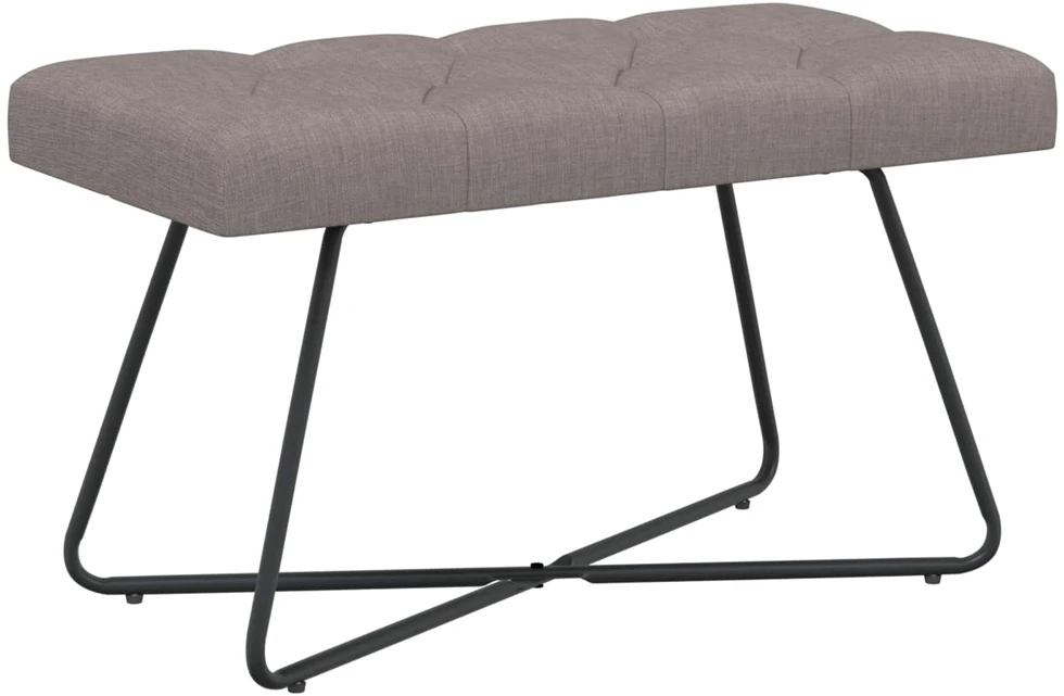 Suoliukas su mygtukų įsiuvais Taupe 80 x 40 x 46 cm Audinys