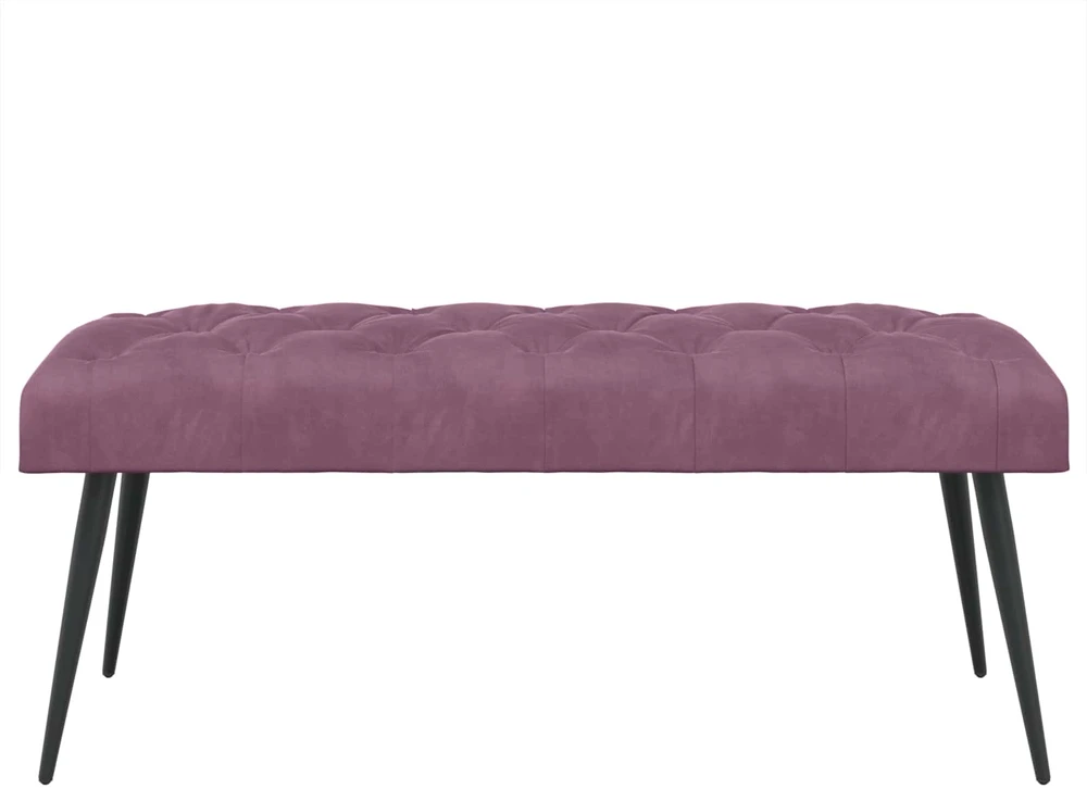 Suoliukas su mygtukų įsiuvais Violetinė 110 x 40 x 46 cm