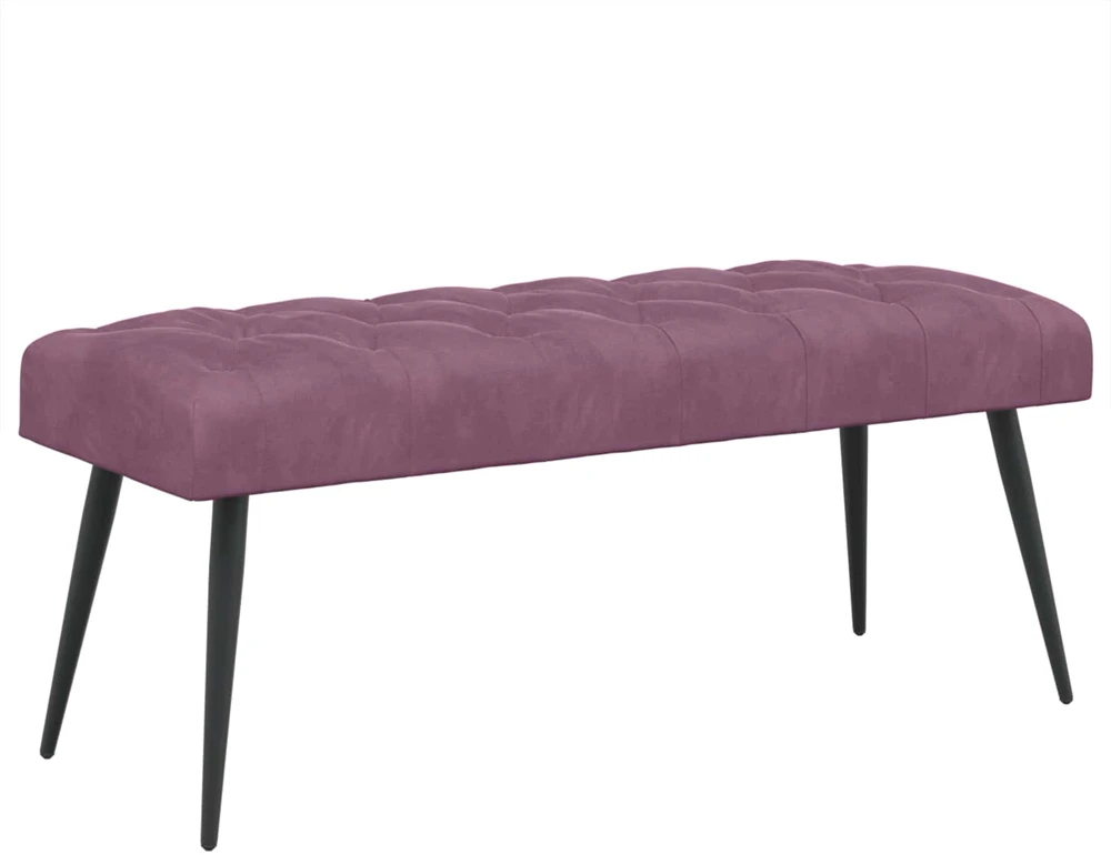 Suoliukas su mygtukų įsiuvais Violetinė 110 x 40 x 46 cm