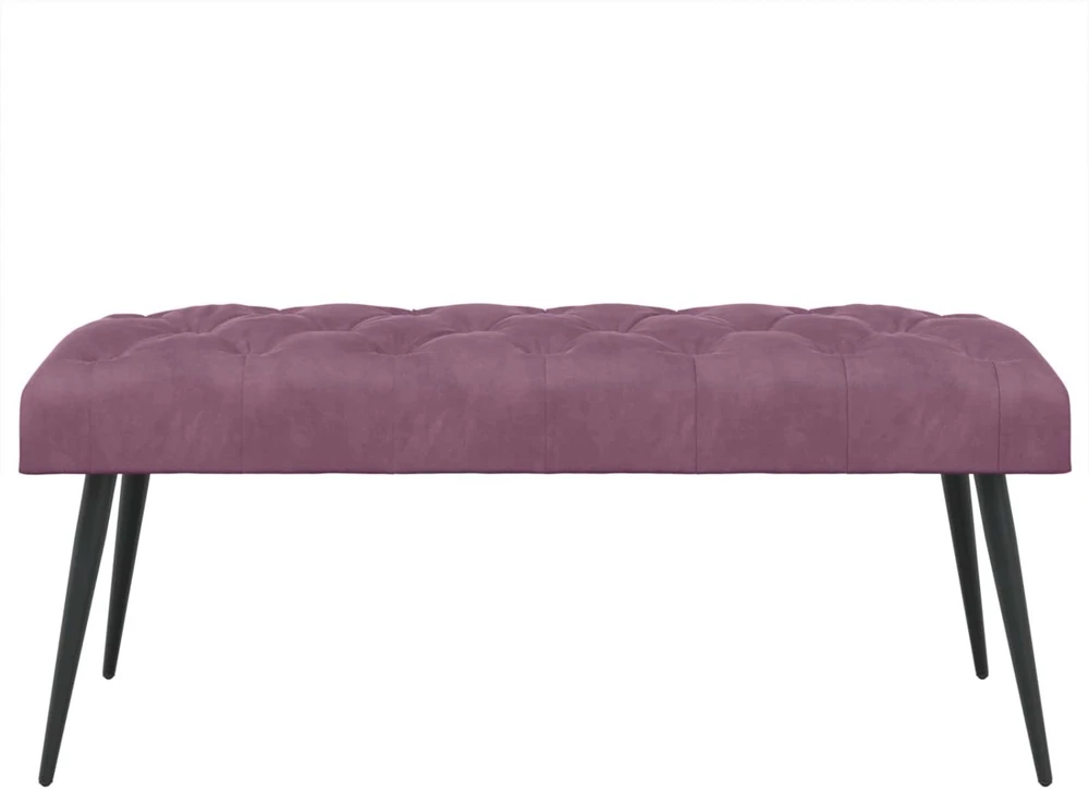 Suoliukas su mygtukų įsiuvais Violetinė 110 x 40 x 46 cm