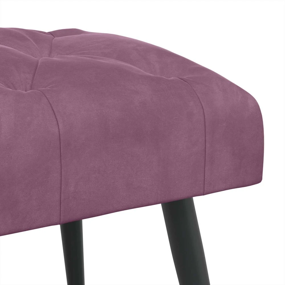 Suoliukas su mygtukų įsiuvais Violetinė 110 x 40 x 46 cm