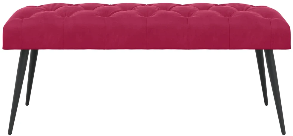 Suoliukas su mygtukų įsiuvais Vyno raudona 110 x 40 x 46 cm