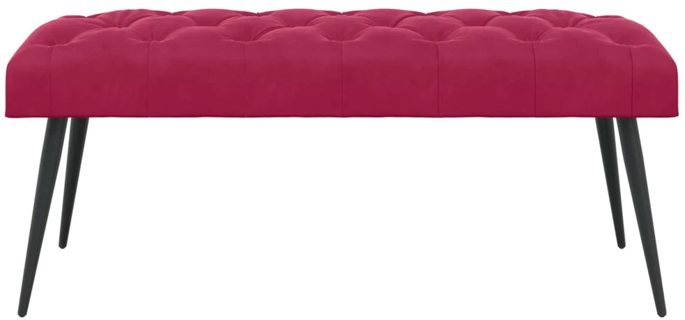 Suoliukas su mygtukų įsiuvais Vyno raudona 110 x 40 x 46 cm
