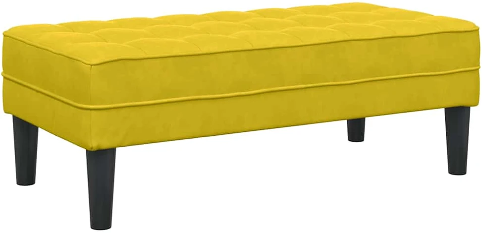 suoliukas su pagalve Geltona 113 x 57 x 39 cm Aksomas