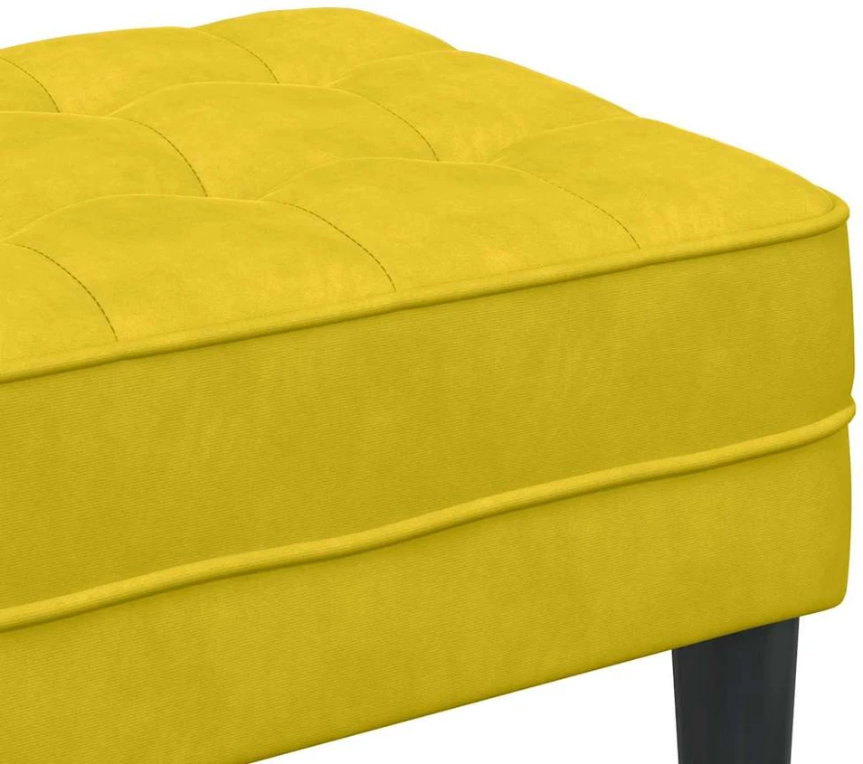 suoliukas su pagalve Geltona 113 x 57 x 39 cm Aksomas