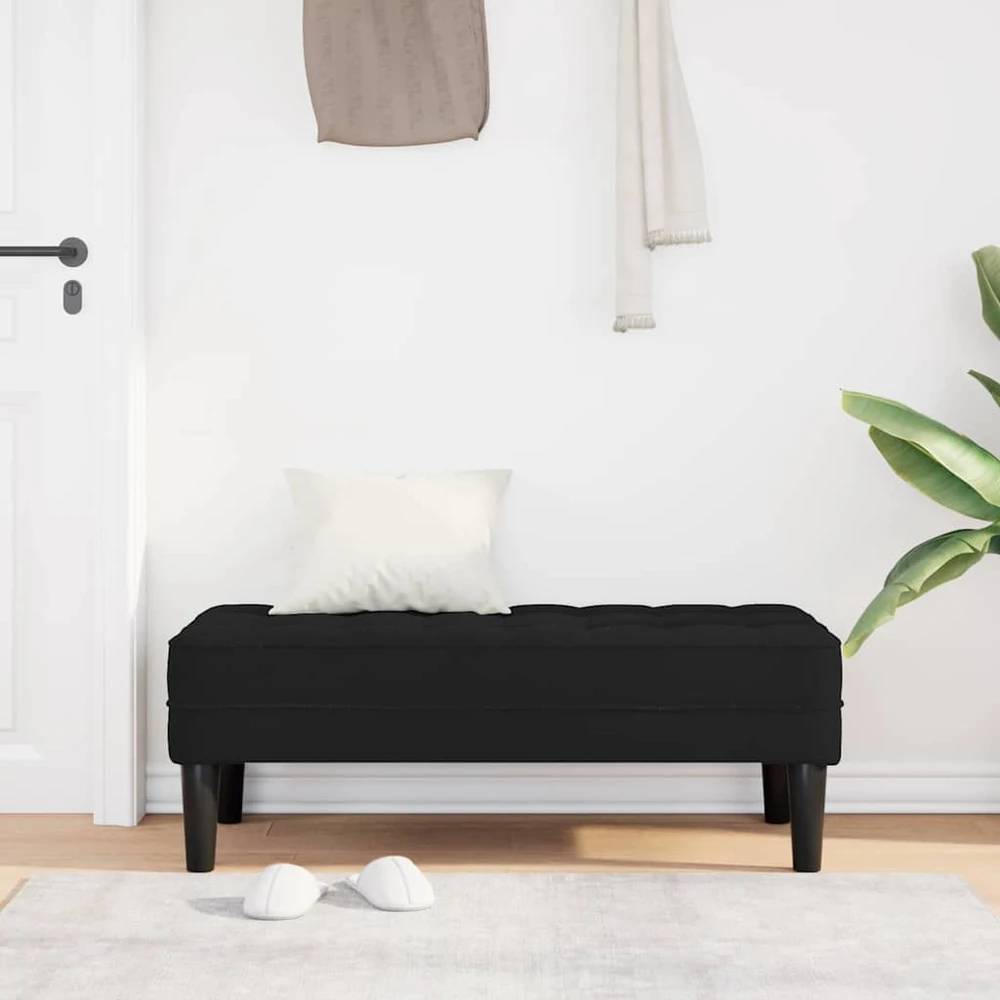 suoliukas su pagalve Juoda 113 x 57 x 39 cm Aksomas