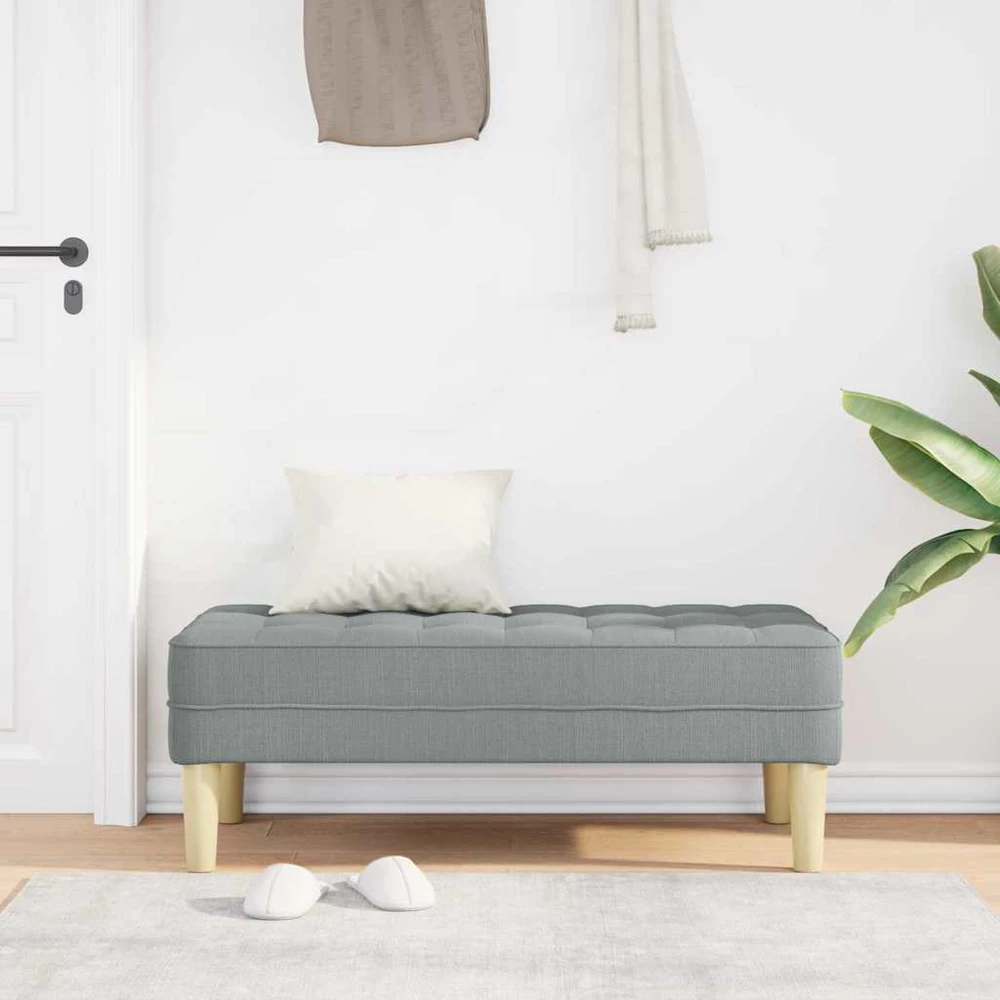 suoliukas su pagalve Šviesiai pilka 113 x 57 x 39 cm audinys