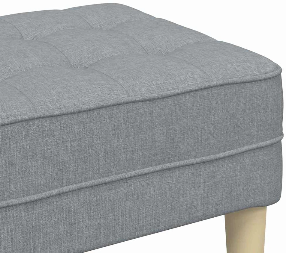 suoliukas su pagalve Šviesiai pilka 113 x 57 x 39 cm audinys