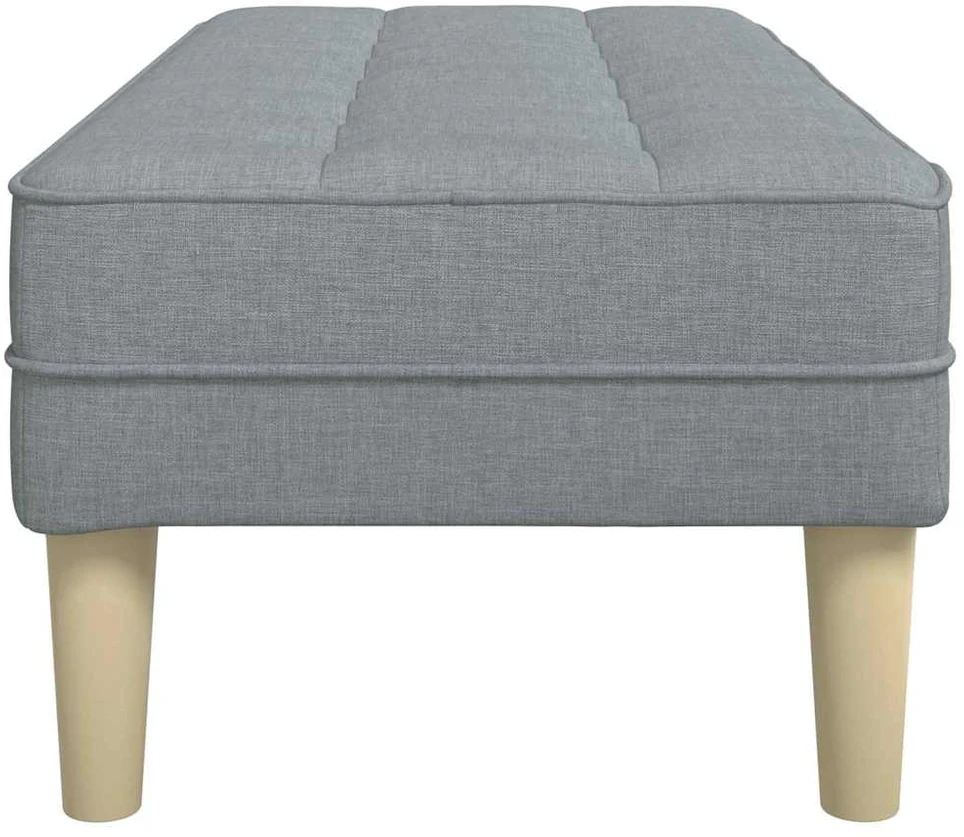 suoliukas su pagalve Šviesiai pilka 113 x 57 x 39 cm audinys