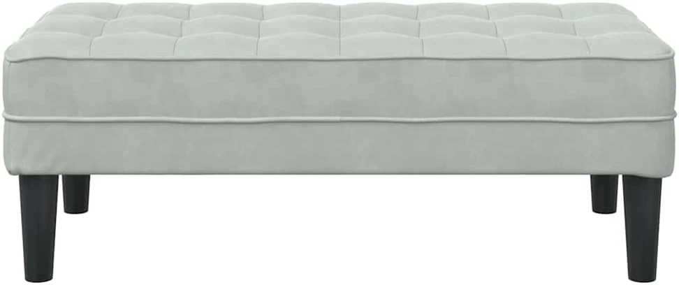 suoliukas su pagalve Šviesiai pilka 113 x 57 x 39 cm Aksomas