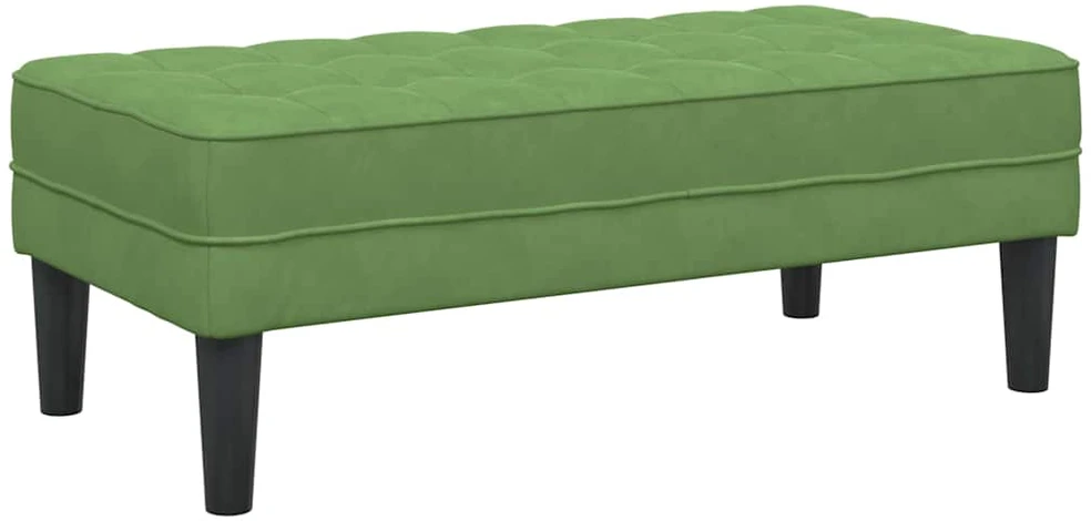 suoliukas su pagalve Šviesiai žalia 113 x 57 x 39 cm Aksomas