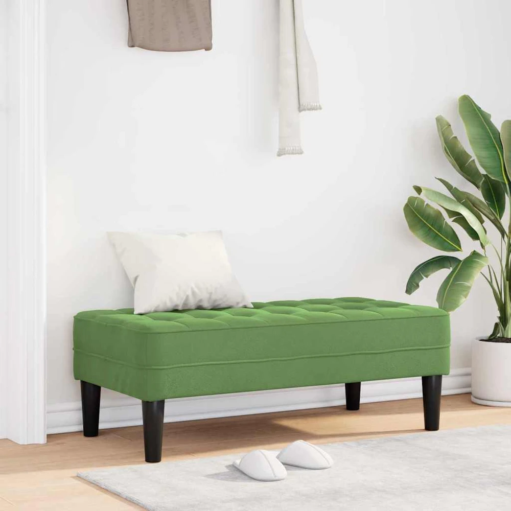 suoliukas su pagalve Šviesiai žalia 113 x 57 x 39 cm Aksomas