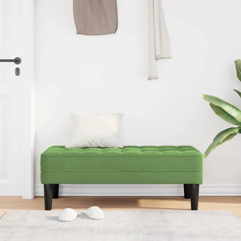 suoliukas su pagalve Šviesiai žalia 113 x 57 x 39 cm Aksomas