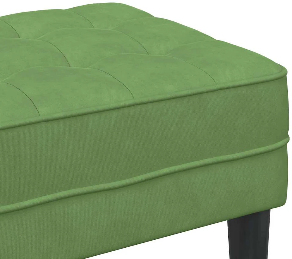 suoliukas su pagalve Šviesiai žalia 113 x 57 x 39 cm Aksomas