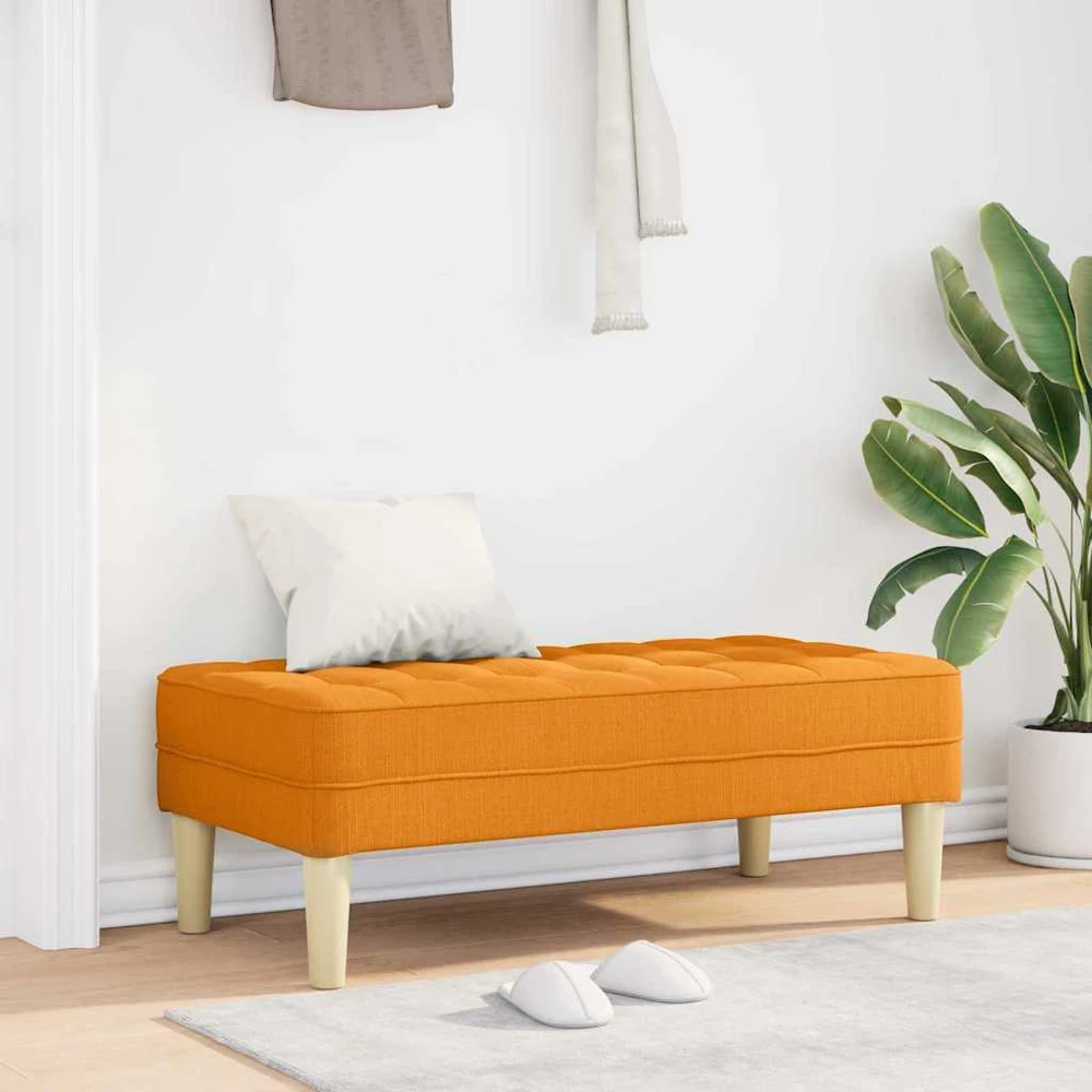 suoliukas su pagalve Tamsiai geltona 113 x 57 x 39 cm audinys