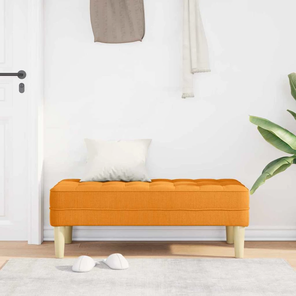 suoliukas su pagalve Tamsiai geltona 113 x 57 x 39 cm audinys