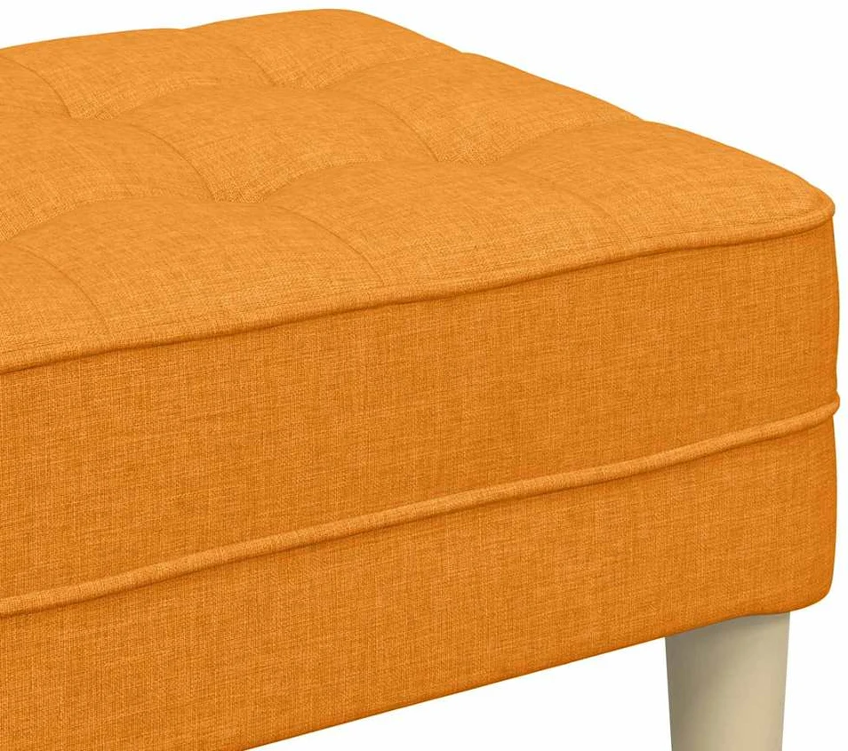 suoliukas su pagalve Tamsiai geltona 113 x 57 x 39 cm audinys