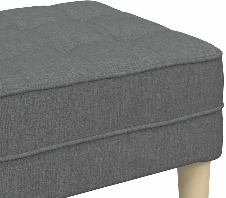 suoliukas su pagalve Tamsiai pilka 113 x 57 x 39 cm audinys