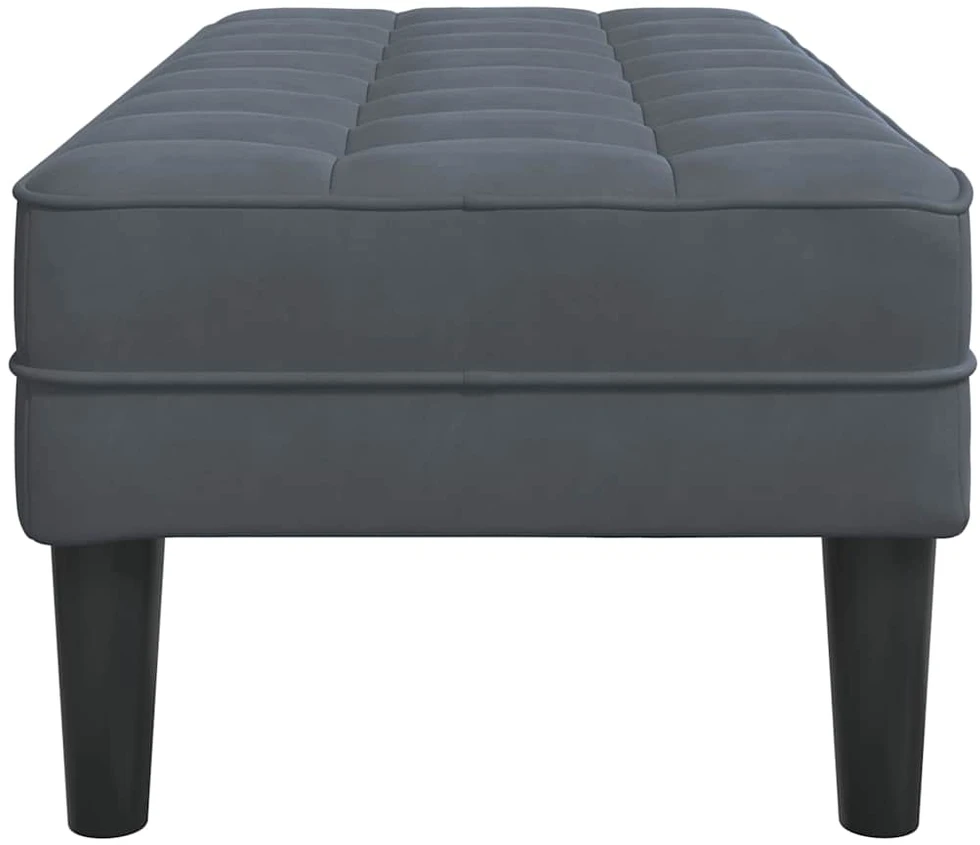 suoliukas su pagalve Tamsiai pilka 113 x 57 x 39 cm Aksomas
