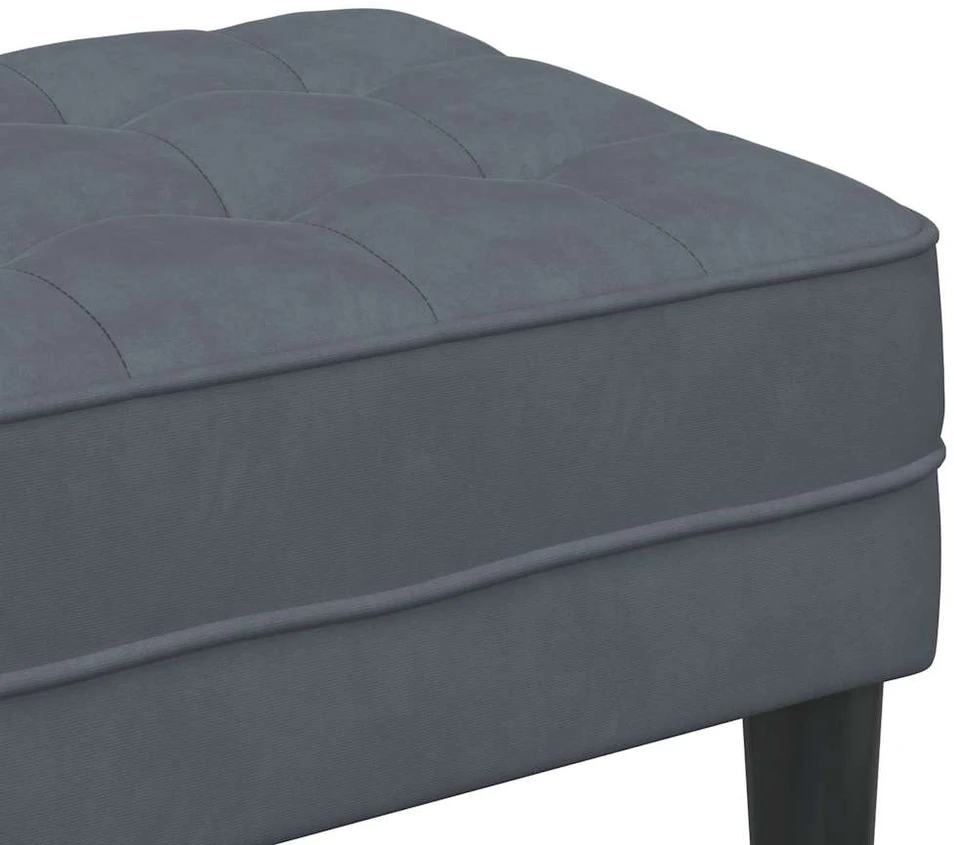 suoliukas su pagalve Tamsiai pilka 113 x 57 x 39 cm Aksomas