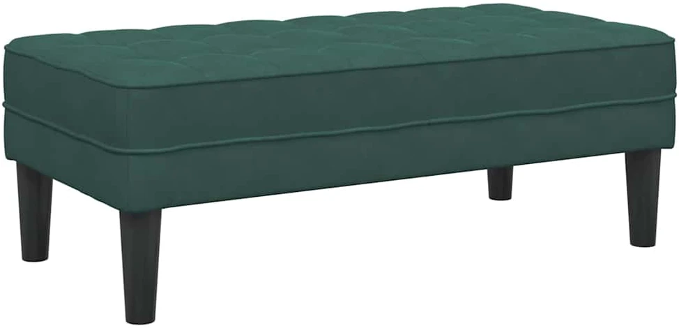 suoliukas su pagalve Tamsiai žalia 113 x 57 x 39 cm Aksomas