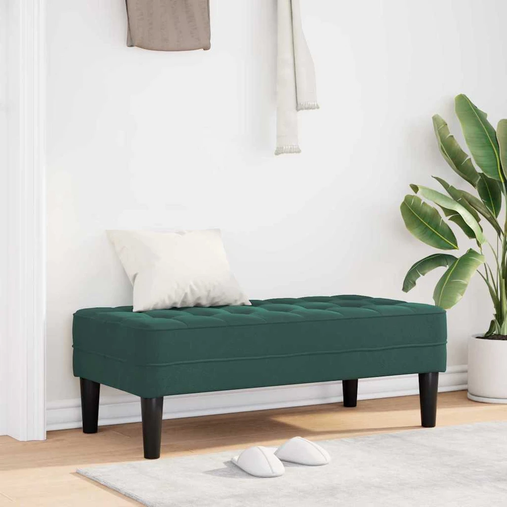 suoliukas su pagalve Tamsiai žalia 113 x 57 x 39 cm Aksomas