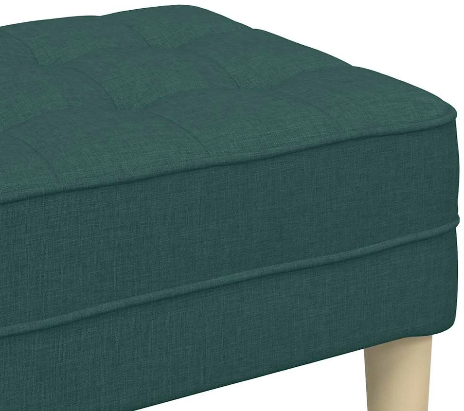 suoliukas su pagalve Tamsiai žalia 113 x 57 x 39 cm audinys