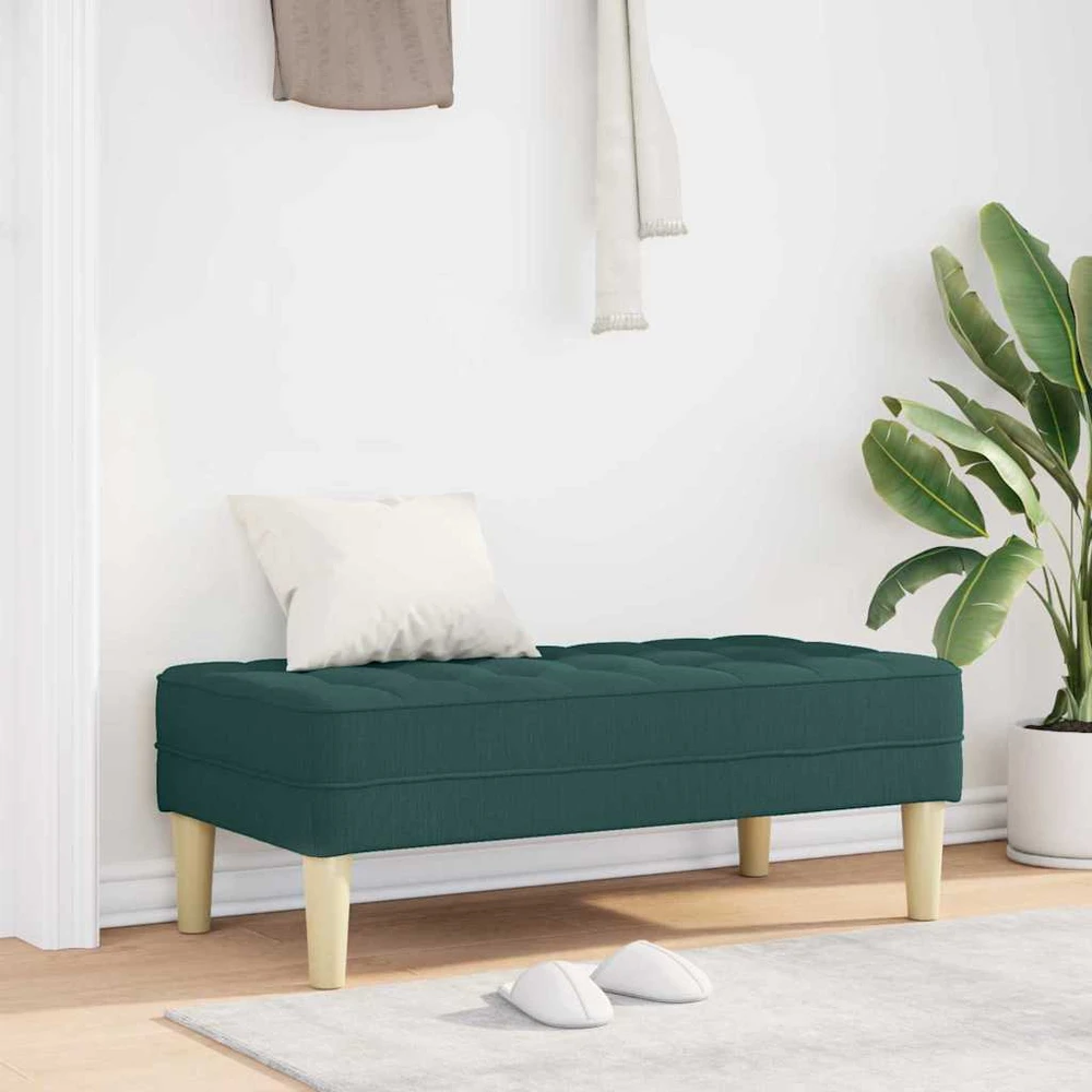 suoliukas su pagalve Tamsiai žalia 113 x 57 x 39 cm audinys