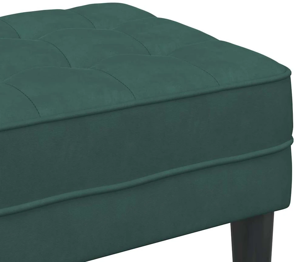suoliukas su pagalve Tamsiai žalia 113 x 57 x 39 cm Aksomas