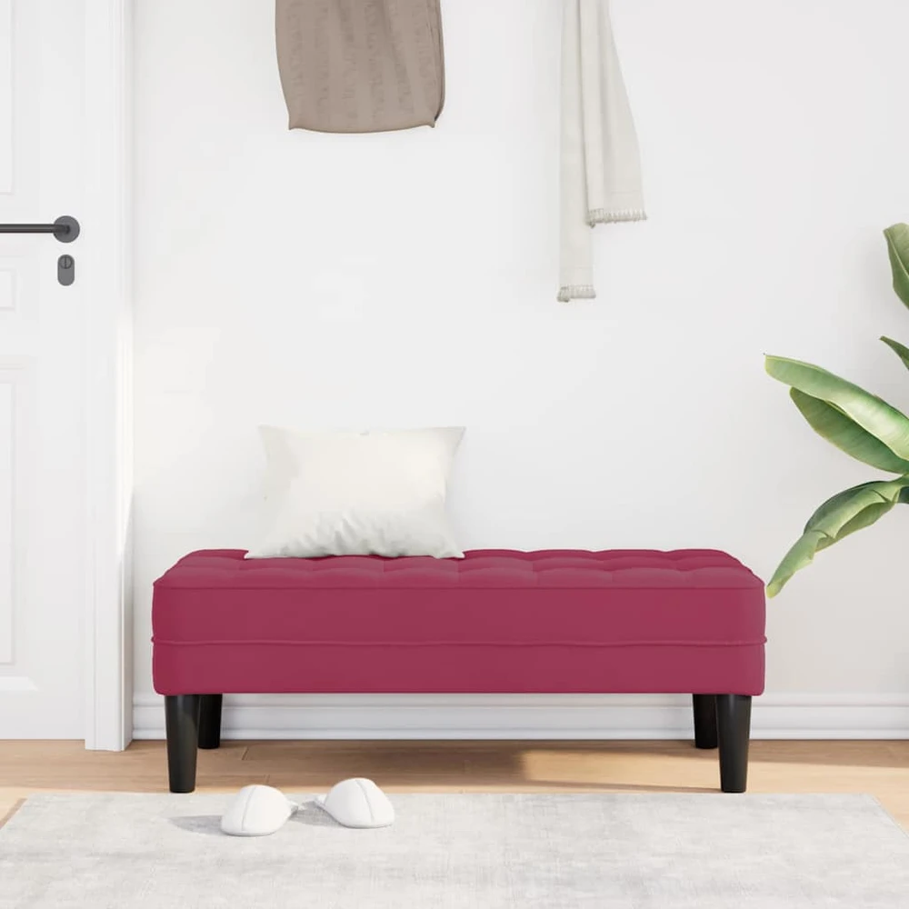 suoliukas su pagalve Vyno raudona 113 x 57 x 39 cm Aksomas