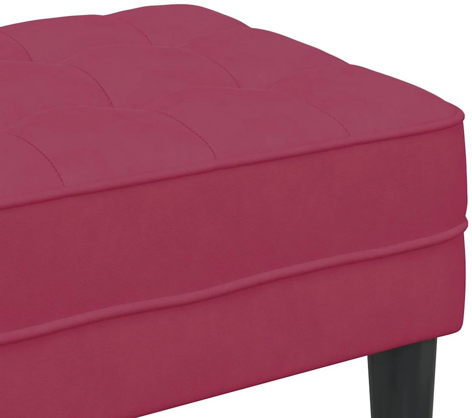 suoliukas su pagalve Vyno raudona 113 x 57 x 39 cm Aksomas