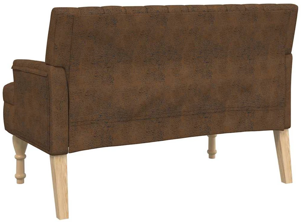 Suoliukas su pagalvėlėmis, rudas, 113x64,5x75,5cm, dirbtinė oda