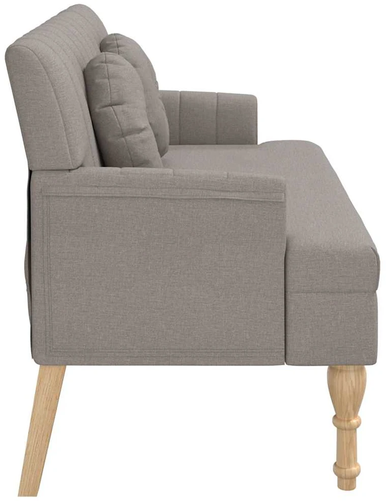 Suoliukas su pagalvėlėmis, taupe, 113x64,5x75,5cm, audinys