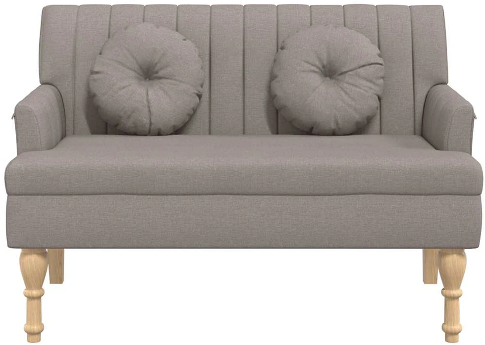 Suoliukas su pagalvėlėmis, taupe, 113x64,5x75,5cm, audinys